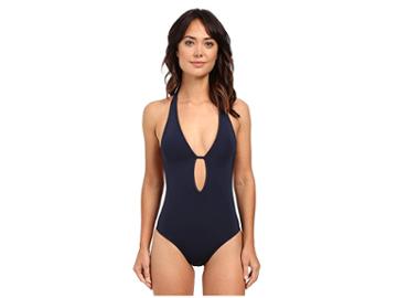 Jets Swimwear Australia Illuminate Plunge One-piece (ink) Women's Swimsuits One Piece