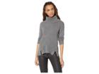 Pink Rose Cowl Neck Drop Shoulder Long Sleeve Lace-up Side Pullover (medium Heather Grey) Women's Clothing
