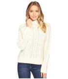 Brigitte Bailey Adara Cable Knit Sweater With Bead Detail (white Beach) Women's Sweater