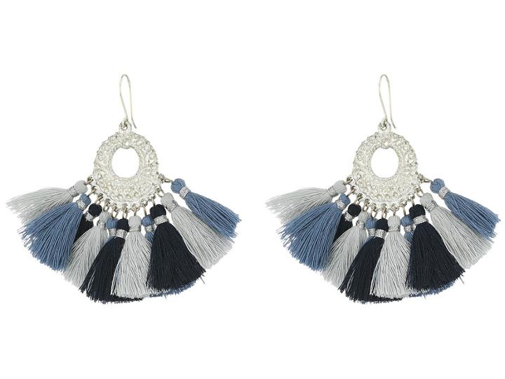 Chan Luu Pendant Earrings With Multicolored Tassels (total Eclipse Combo) Earring