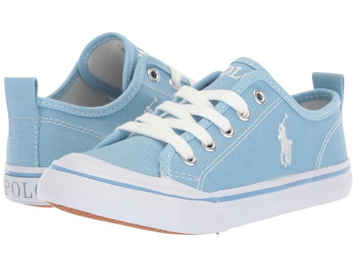 Polo Ralph Lauren Kids Karlen (little Kid) (elite Blue Canvas/white Pony Player) Kid's Shoes