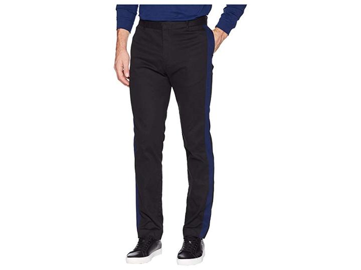 Calvin Klein Contrast Stripe Cotton Stretch Pants (black) Men's Casual Pants