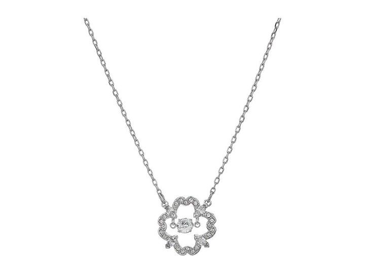 Swarovski Sparkling Dance Flower Necklace (rhodium Plating) Necklace