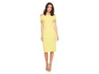 Donna Morgan Off The Shoulder Crepe Top With Tulip Sleeve (sunny Yellow) Women's Clothing