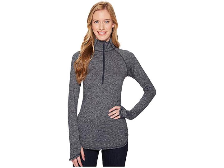 The North Face Motivation Stripe 1/2 Zip (urban Navy Micro Stripe) Women's Long Sleeve Pullover