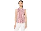 Tommy Hilfiger Anchor Print Button Front Sleeveless Knit Top (ivory/scarlet) Women's Blouse