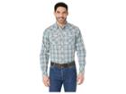 Wrangler Rock 47 Long Sleeve Plaid Snap (brown/turquoise) Men's Clothing