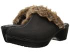 Crocs Cobbler Fuzz Clog (black/black Cow Silk) Women's Shoes