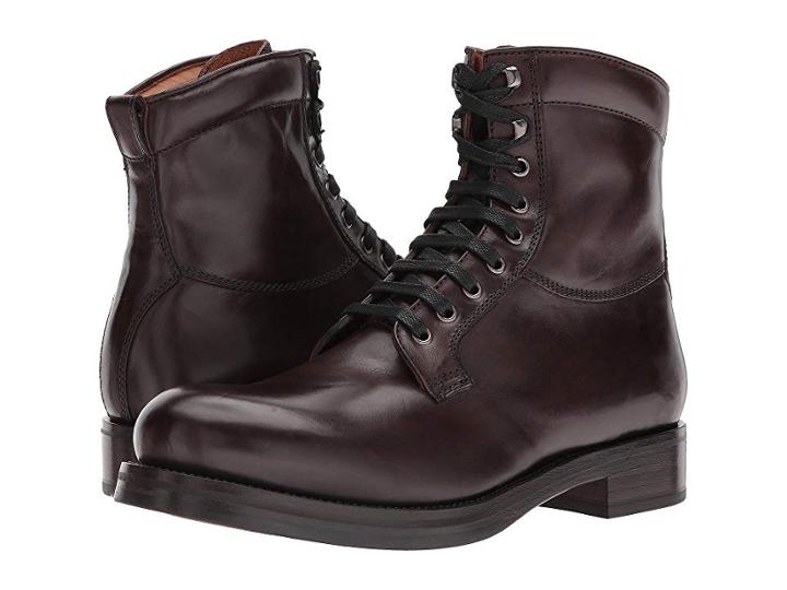 Frye Carter Lace-up (dark Brown Veg Tan Horse) Men's Lace-up Boots