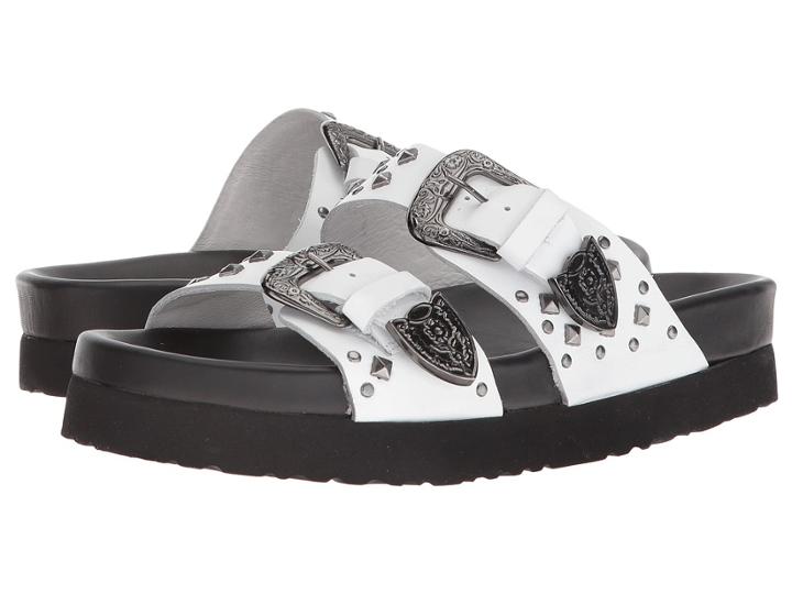The Kooples Leather Sandal With Studs (white) Women's Sandals