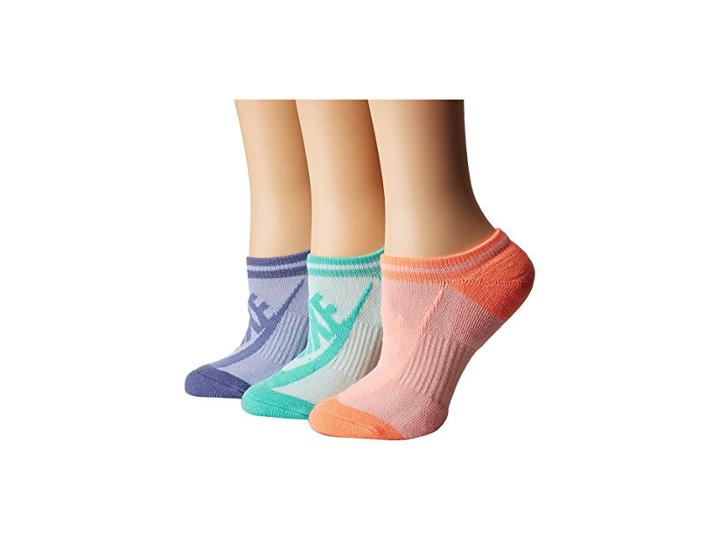 Nike Sportswear Striped No Show 3-pair Socks (multicolor 10) Women's Crew Cut Socks Shoes