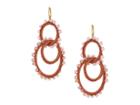 Rebecca Minkoff Thread Wrapped Interlocking Hoop Earrings (gold/pink) Earring