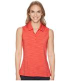 Adidas Golf Ultimate Sleeveless Polo (real Coral) Women's Sleeveless