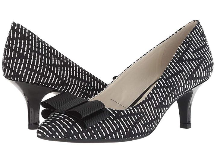 Anne Klein Fia (black/white/black Fabric) Women's Shoes