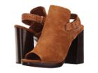 Frye Karissa Braid Shield (cognac Soft Oiled Suede/smooth Full Grain) Women's Sling Back Shoes