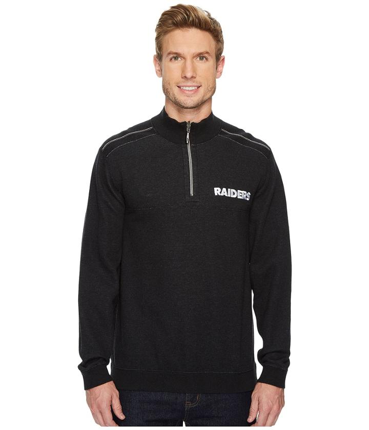 Tommy Bahama Reversible Nfl Flip Drive 1/2 Zip Pullover (raiders) Men's Clothing