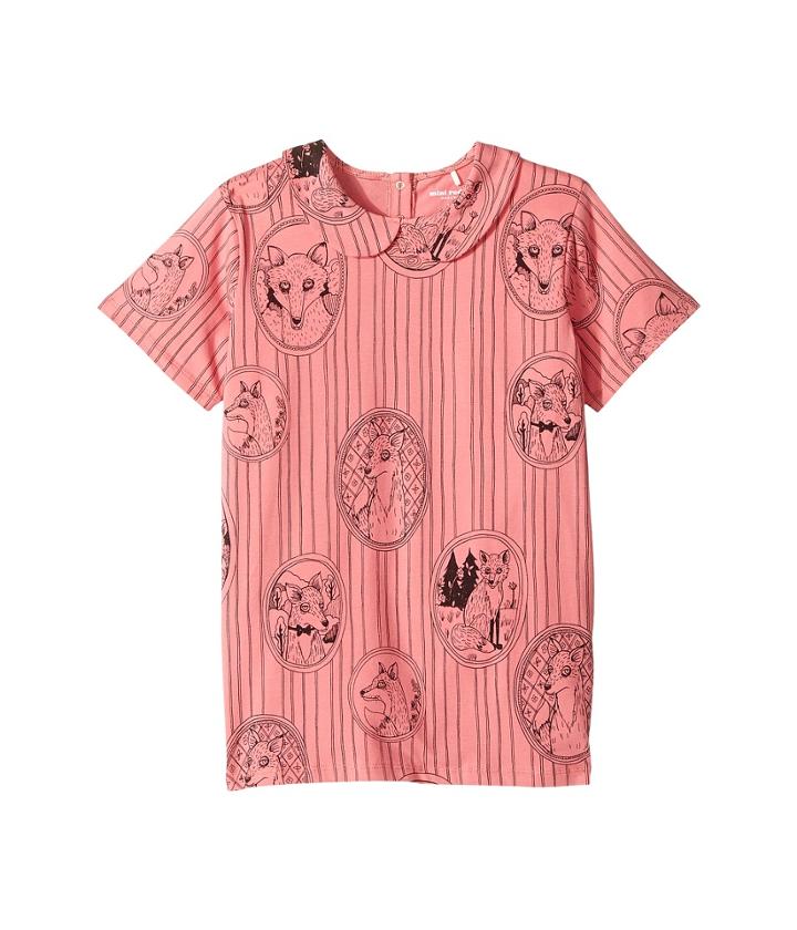 Mini Rodini Fox Family Collar Tee (infant/toddler/little Kids/big Kids) (pink) Girl's T Shirt