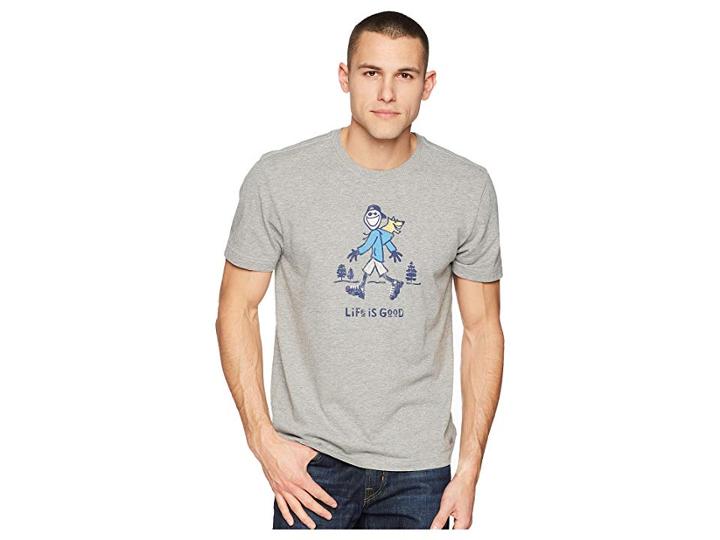 Life Is Good Hoodie Rocket Crusher Tee (heather Gray) Men's T Shirt