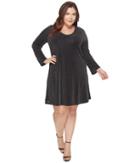 Karen Kane Plus Plus Size Sparkle Knit Taylor Dress (black/silver) Women's Dress