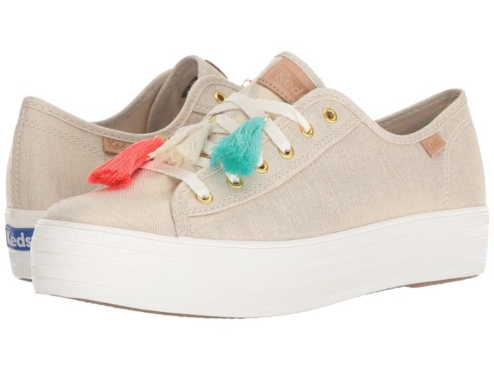 Keds Triple Kick Tassel (natural/gold) Women's Lace Up Casual Shoes