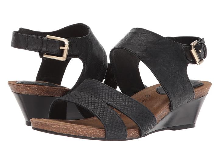 Sofft Velden (black Euforia/vienna Snake Print) Women's Wedge Shoes