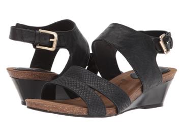 Sofft Velden (black Euforia/vienna Snake Print) Women's Wedge Shoes