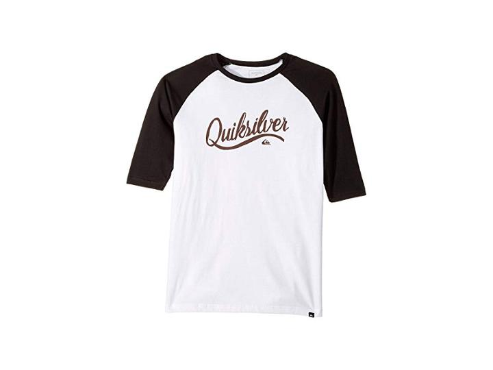 Quiksilver Kids Sea Scroll Raglan Tee (big Kids) (white) Boy's T Shirt