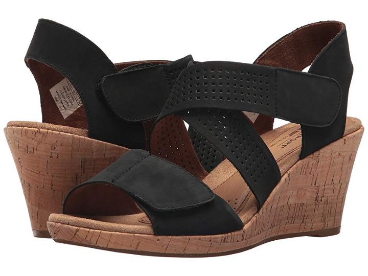 Rockport Cobb Hill Collection Cobb Hill Janna Cross Strap (black Nubuck) Women's  Shoes