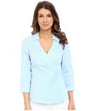 Nydj Gingham Shirting Fit Solution (bella Blue) Women's Blouse