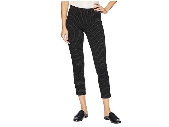 Hue Classic Pinstripe Loafer Skimmer Leggings (black) Women's Casual Pants