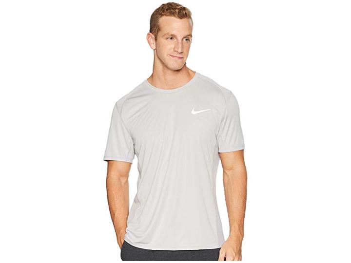 Nike Dry Miler Short Sleeve Running Top (atmosphere Grey/heather) Men's Clothing