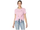 U.s. Polo Assn. Stripe Knit Tie Top (watermelon Beach) Women's T Shirt