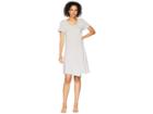 Mod-o-doc Slub Mini Stripe Asymmetrical Hem T-shirt Dress (white) Women's T Shirt