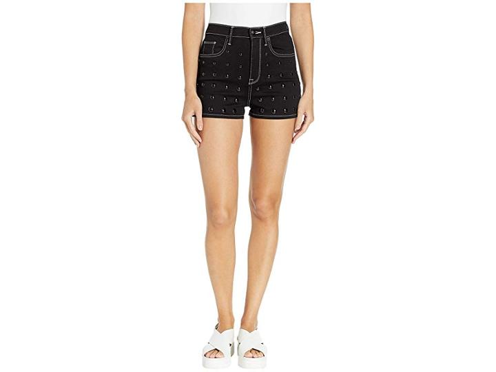 Juicy Couture Black Denim Shorts W/ Embellishment (vosges Wash) Women's Shorts