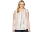 B Collection By Bobeau Plus Size Fiona Woven Blouse (ivory Geo Print) Women's Blouse
