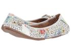Me Too Luna (white Multi Floral Leather) Women's Flat Shoes