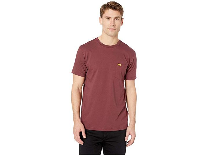 Rvca Color Label Tee (bordeux) Men's Clothing