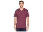 Psycho Bunny Classic V-neck T-shirt (burgundy Salt Pepper) Men's T Shirt