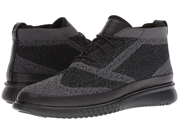 Cole Haan 2.zerogrand Stitchlite Chukka Water Resistant (black Heathered Knit/black/white) Men's Shoes