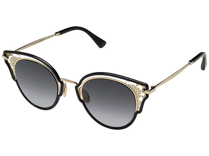 Jimmy Choo Dhelia/s (black Gold/brown Gradient Mirror) Fashion Sunglasses