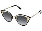 Jimmy Choo Dhelia/s (black Gold/brown Gradient Mirror) Fashion Sunglasses