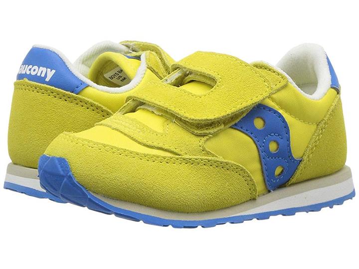 Saucony Kids Originals Jazz Hook Loop (toddler/little Kid) (yellow/cobalt) Boys Shoes