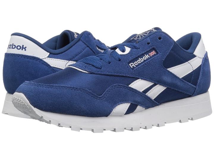 Reebok Kids Classic Nylon (big Kid) (bunker Blue/white) Boys Shoes