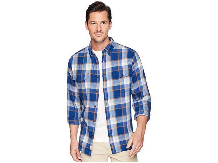 Woolrich Eco Rich Stone Rapids Shirt (alpine Blue) Men's Long Sleeve Button Up