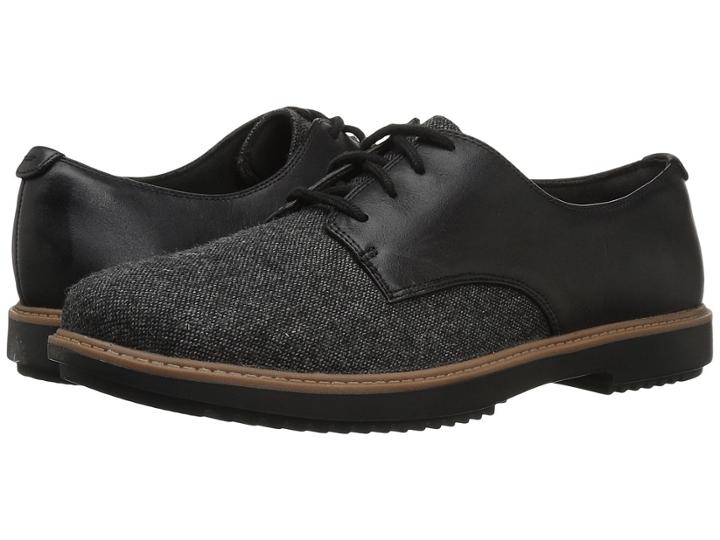 Clarks Raisie Bloom (black Tweed Combo) Women's Lace Up Casual Shoes