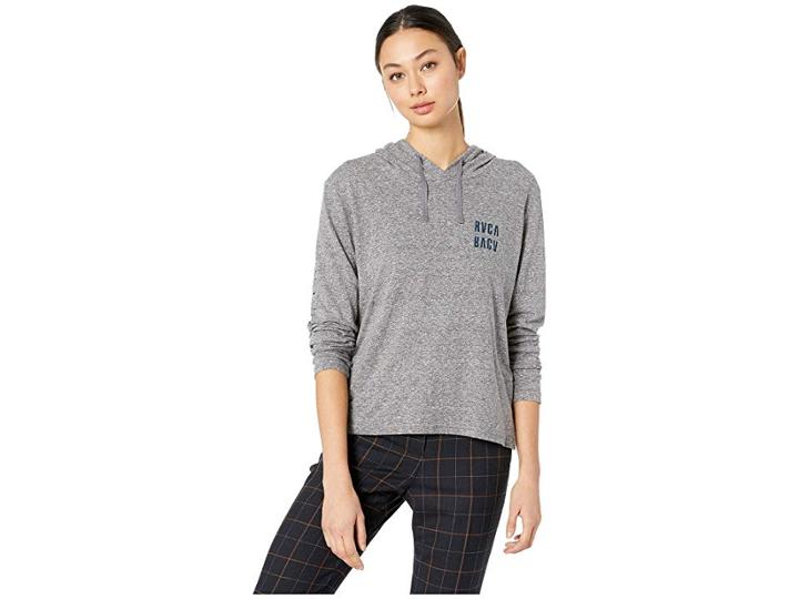Rvca Mirror Fleece Long Sleeve Pullover (heather Grey) Women's Long Sleeve Pullover