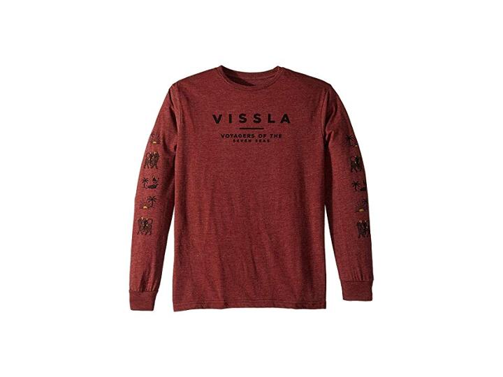 Vissla Kids Genie Long Sleeve (big Kids) (blood Heather) Boy's Clothing