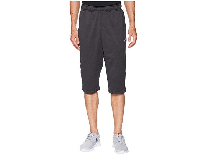 Nike Dry Fleece Long Training Short (black Heather/black/anthracite/black) Men's Shorts