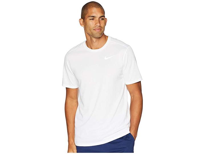Nike Run Top Short Sleeve (white/white) Men's Clothing