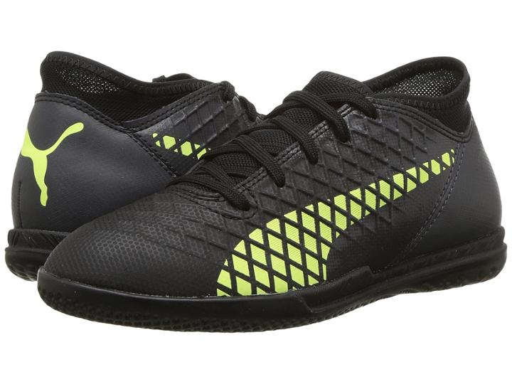 Puma Kids Future 18.4 It Soccer (little Kid/big Kid) (puma Black/fizzy Yellow/asphalt) Kids Shoes